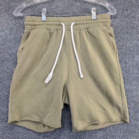 H&M Women's Regular Fit Cut Off Sweat Shorts Green Size Small Cotton Blend - Picture 5 of 11